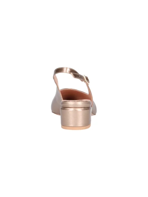 Decollete tacco basso Confort da donna laminato bronzo
