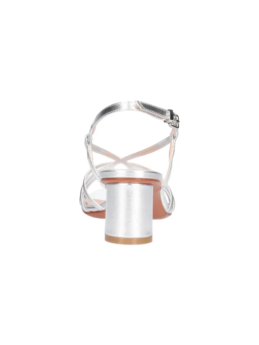 Sandalo con tacco basso Albano da donna argento metal