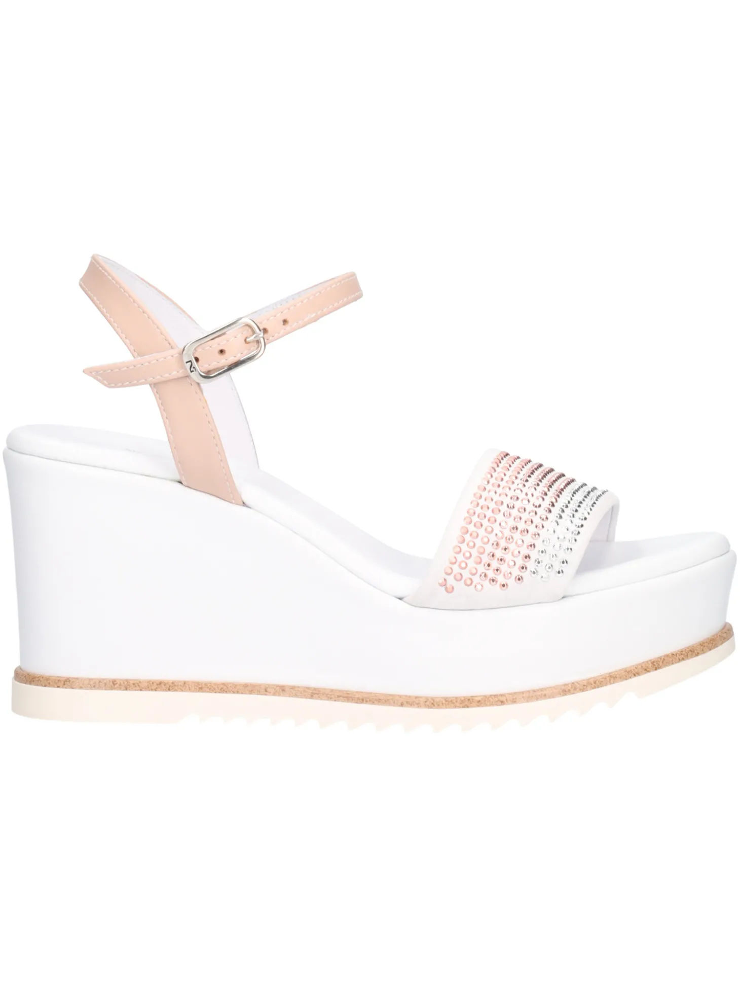 Sandalo con zeppa Nero Giardini da donna bianco