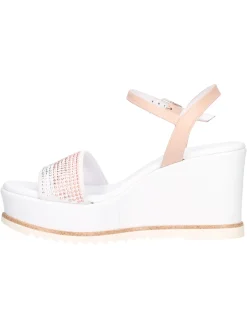 Sandalo con zeppa Nero Giardini da donna bianco