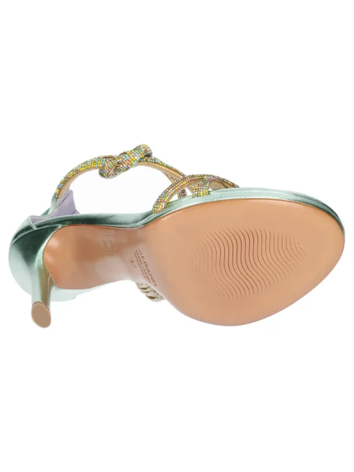 Sandalo tacco fino Albano da donna verde acqua