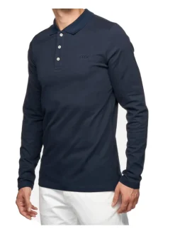 Polo a maniche lunghe Geox Piquet da uomo blu