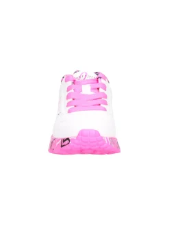 Sneaker Skechers Uno da bambina bianca e fucsia